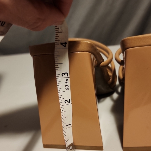 Abound Tan Strappy Heels with Square Toe - Picture 3 of 6